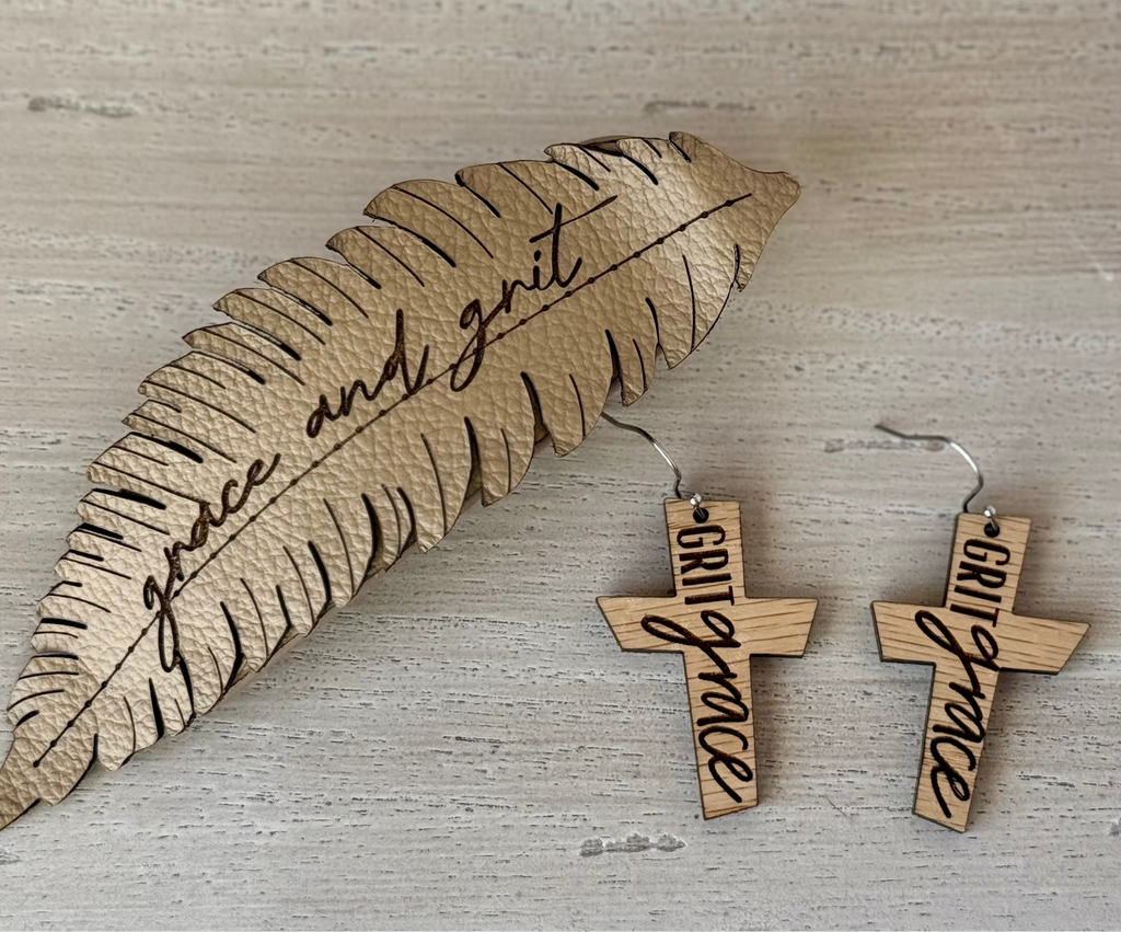 Leather Engraved Feather Hair Clip