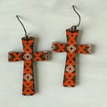 Southwest aztec inspired cross earrings