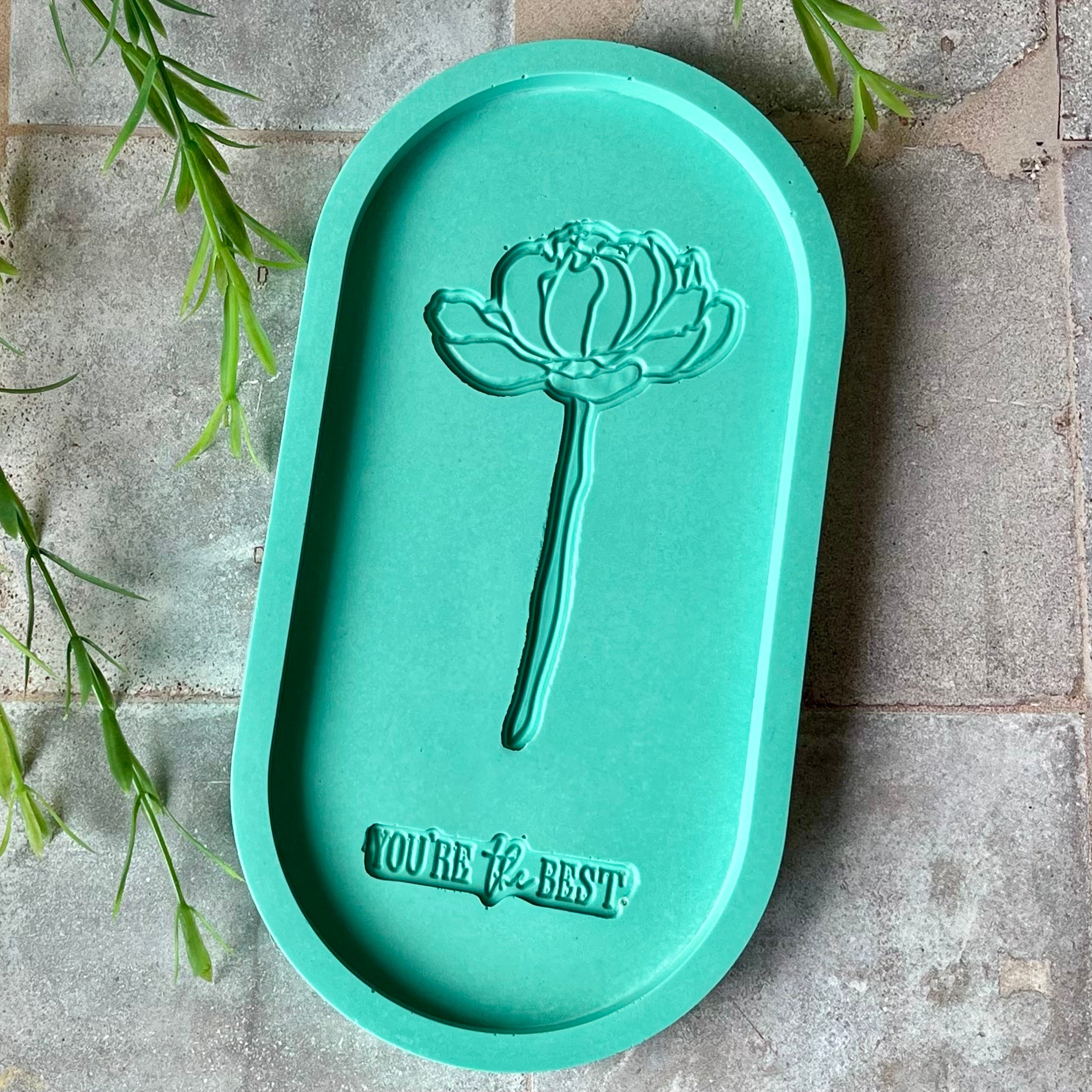 Engraved Flower Trinket Tray