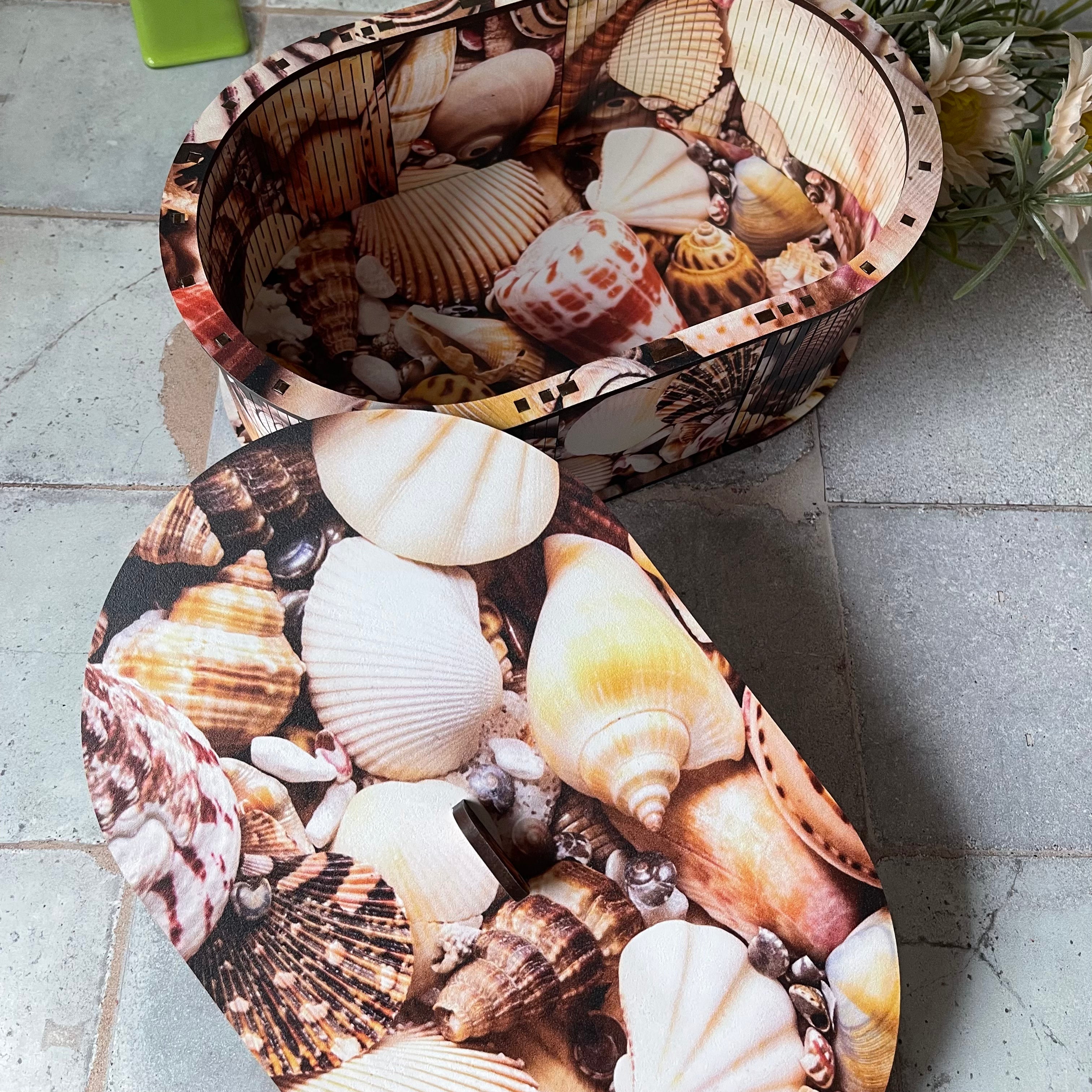 Seashells Wood Keepsake Box