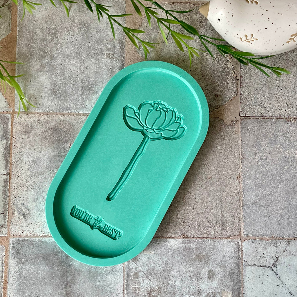 Engraved Flower Trinket Tray
