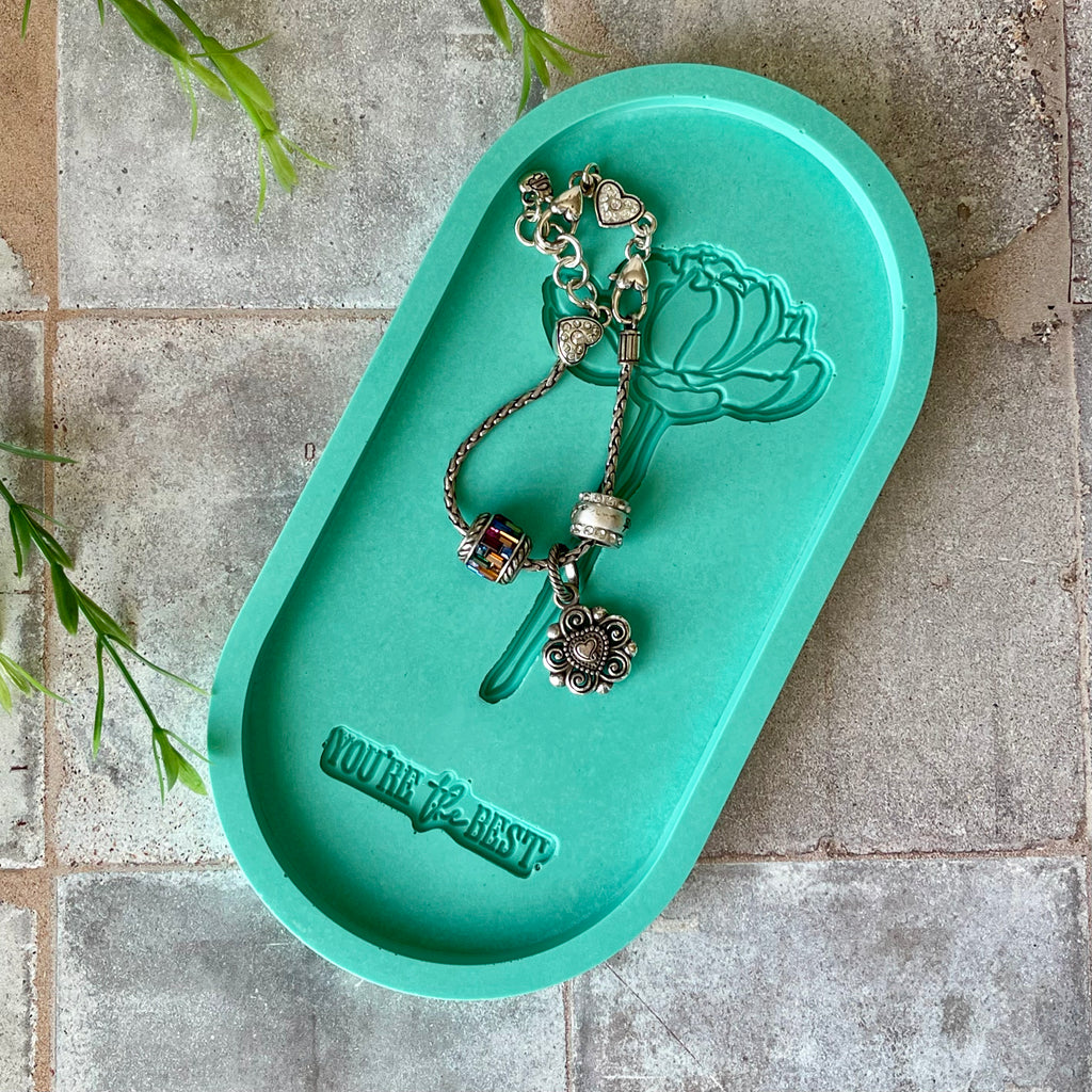 Engraved Flower Trinket Tray