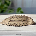 Leather Engraved Feather Hair Clip