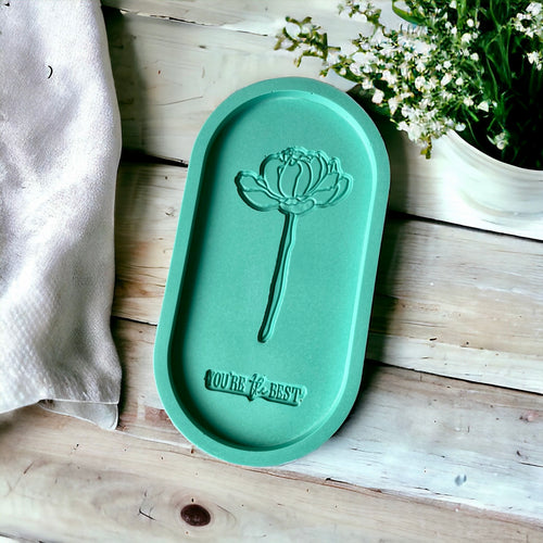 Engraved Flower Trinket Tray