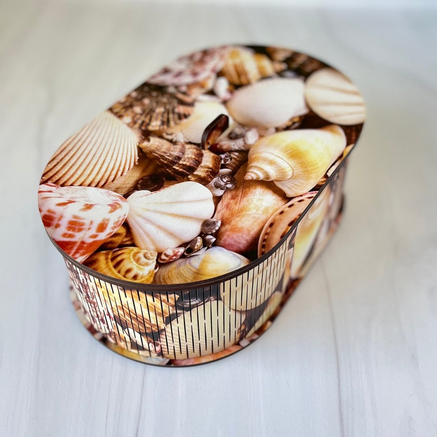 Seashells Wood Keepsake Box