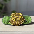 Choose Happy Boho Leather Engraved Hair Clip