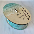 Footprints in the Sand Wood Keepsake Box. Decorative storage keepsake box with Footprints in the Sand engraved on lid