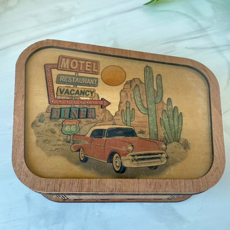 Retro Route 66 Keepsake Box