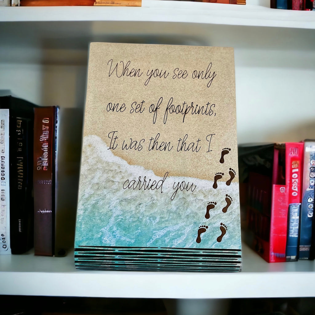 Footprints in the Sand Shelf Decor